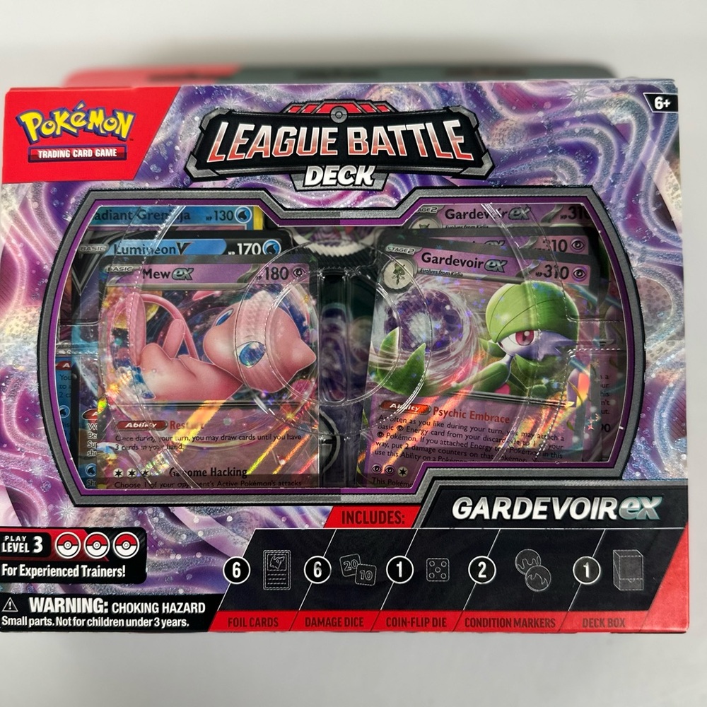Pokemon League Battle Deck with Purple and Red Accents